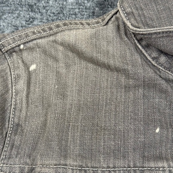GAP Denim Jean Jacket XL Gray Washed Classic Trucker Style Fall 07 Flaw Women's - Picture 4 of 11
